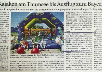 Von Kajaken am Thumsee bis Ausflug zum Bayernpark