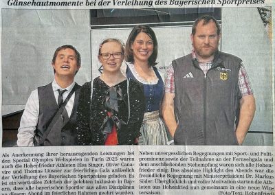 Gänsehautmomente bei der Verleihung des Bayerischen Sportpreises