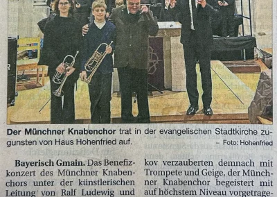 Münchner Knabenchor begeistert mit Auftritt Ein Abend zugunsten von Haus Hohenfried