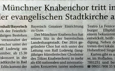 Münchner Knabenchor tritt in der evangelischen Stadtkirche auf