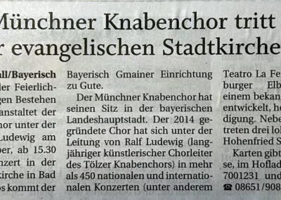Münchner Knabenchor tritt in der evangelischen Stadtkirche auf