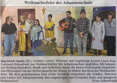 Weihnachtsfeier der Johannesschule