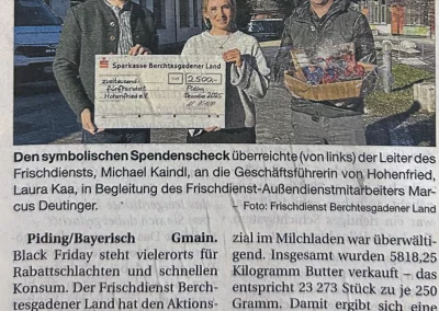 2500 Euro für Hohenfried