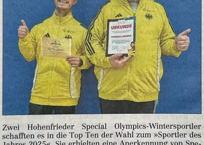 Anerkennung für Hohenfried-Sportler