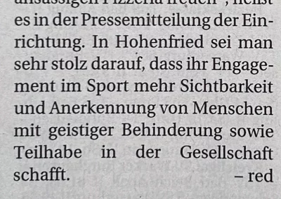 Hohenfrieder Sportler ausgezeichnet