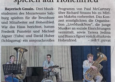 Mozarteumsstudenten spielen auf Hohenfried