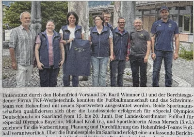 Sportler auf Hohenfried neu eingekleidet