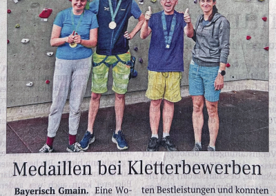 Medaillen bei Kletterbewerben