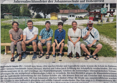 Jahresabschlussfeier der Johannesschule auf Hohenfried